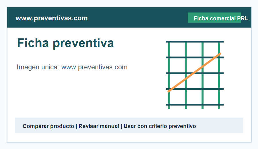 Ficha preventiva de medios auxiliares en obra: autorizacion, manual, revision, EPIs, riesgos y mantenimiento